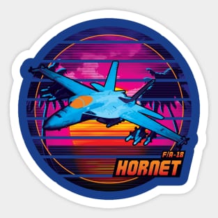 Neon Retro F/A-18 Hornet Sticker